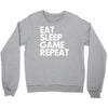 eat sleep game repeat Crewneck Sweatshirt