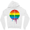 rainbow colored stripes dot running splashes Zipper Hoodie