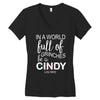 in a world full of grinches be a cindy lou who Women's V-Neck T-Shirt