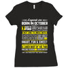 Legends Are Born In October Ladies Fitted T-Shirt