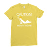 caution men at work Ladies Fitted T-Shirt