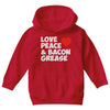 love peace and bacon grease Youth Hoodie