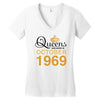 queens are born in october 1969 Women's V-Neck T-Shirt