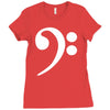 bass cleff funny Ladies Fitted T-Shirt