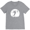 skiier moon moonlight silhouett V-Neck Tee