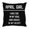 April Girl Throw Pillow