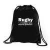 rugby a hooligans game Drawstring Bags