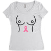 breast with pink ribbon Women's Triblend Scoop T-shirt