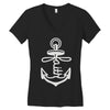 anchored faith (2) Women's V-Neck T-Shirt