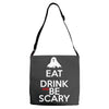 eat drink and be scary Adjustable Strap Totes