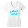 world's bestest teacher [converted] Women's V-Neck T-Shirt