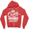 Queens Are Born In January Zipper Hoodie
