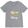 kings are born in may V-Neck Tee