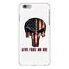 skull us flag live free or die iPhone 6/6s Plus Case