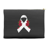 lung cancer white ribbon Accessory Pouches
