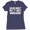 childrens ask me about my t rex flip Ladies Fitted T-Shirt