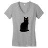 black cat Women's V-Neck T-Shirt