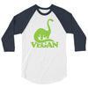 vegan dinosaur best trending 3/4 Sleeve Shirt