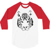 white tiger black print 3/4 Sleeve Shirt
