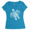 hawaiian turtle tribal art Women's Triblend Scoop T-shirt