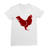 chiken red Ladies Fitted T-Shirt