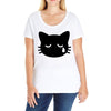 sad cat Ladies Curvy T-Shirt