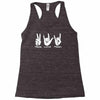 peace love rock funny Racerback Tank