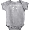 she wants the d   guitar chord(,she,wants,joke,visual,pun,funny,humor, Baby Bodysuit