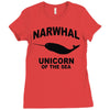 narwhal whale Ladies Fitted T-Shirt