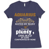 Aquarius Hated By Many Wanted By Plenty Disliked By Some Confronted By Ladies Fitted T-Shirt