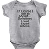 talk to myself Baby Bodysuit