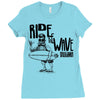 ride the wave california Ladies Fitted T-Shirt