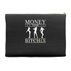 money over bitches graphic Accessory Pouches