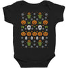 happy halloween ugly christmas sweater Baby Bodysuit