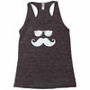 hipster glasses and moustache Racerback Tank