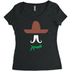 ladies sombrero  funny retro mexico mustache designer Women's Triblend Scoop T-shirt