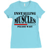 installing muscles Ladies Fitted T-Shirt