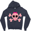 fummy pink skull long sleeve Zipper Hoodie