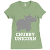 chubby unicorn rhino Ladies Fitted T-Shirt