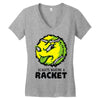 tennis ball racket Women's V-Neck T-Shirt