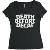 death before decaf (2) Women's Triblend Scoop T-shirt