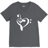 music heart rock baseball jersey V-Neck Tee
