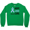 hope love cure stomach cancer awareness Crewneck Sweatshirt