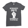 introverts unite separately in your own homes Ladies Fitted T-Shirt