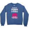Donna And Dynamos White Letter Crewneck Sweatshirt