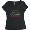 neon sign california republic flag bear Women's Triblend Scoop T-shirt