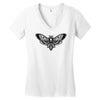 butterfly and skull Women's V-Neck T-Shirt