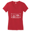 audio cassette 80's 90's party hip hop nostalgia retro Women's V-Neck T-Shirt