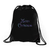 merry christmas colorful glitter Drawstring Bags