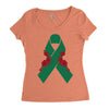 liver ribbon and rose Women's Triblend Scoop T-shirt